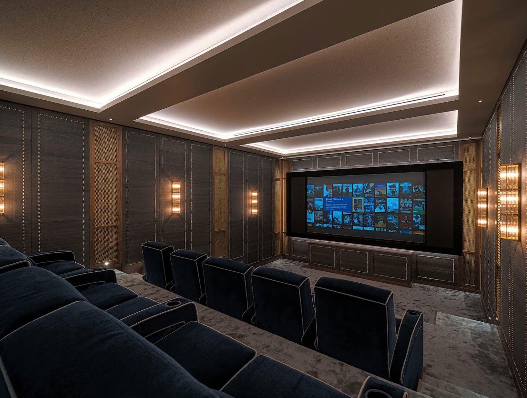 Home cinema with a Future Automation concealed projector mount