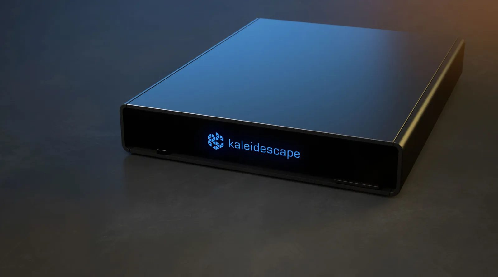 Kaleidescape Strato V movie player on a dark surface