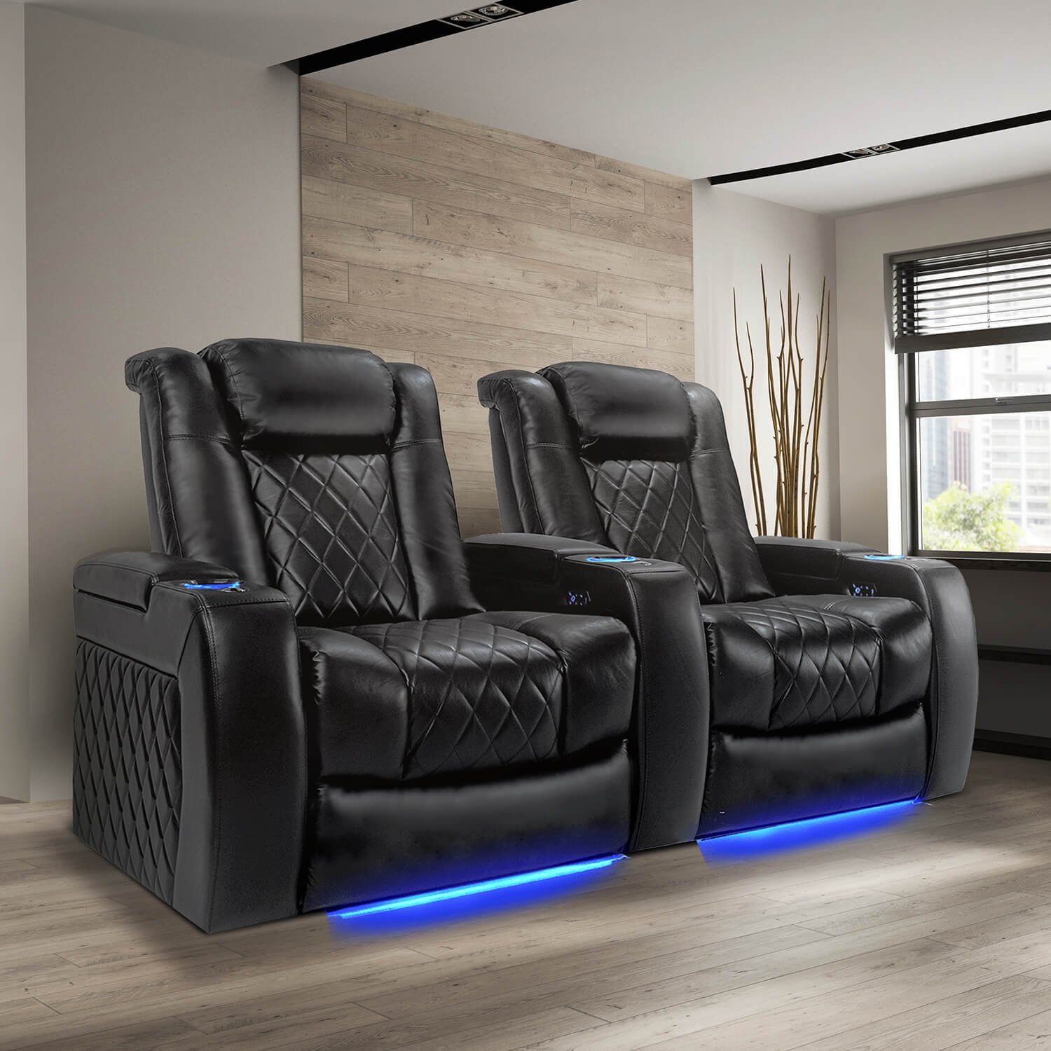 Pair of Valencia Tuscany XL home theatre recliners