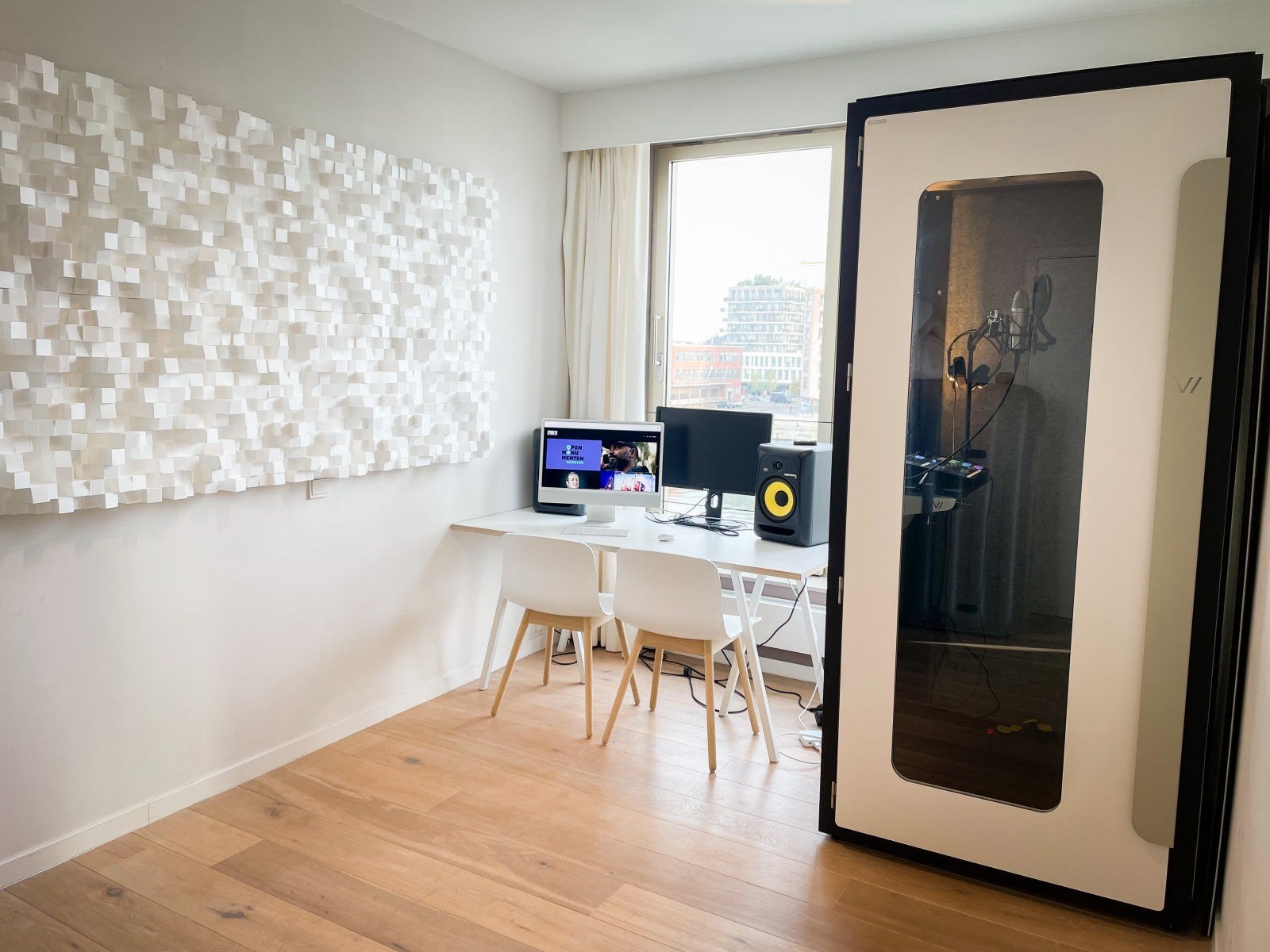 Vicoustic diffuser wall in a home studio