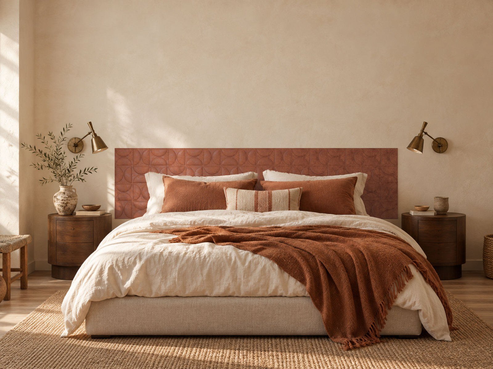 Vicoustic Soft Tiles acoustic panels as a bedroom headboard wall