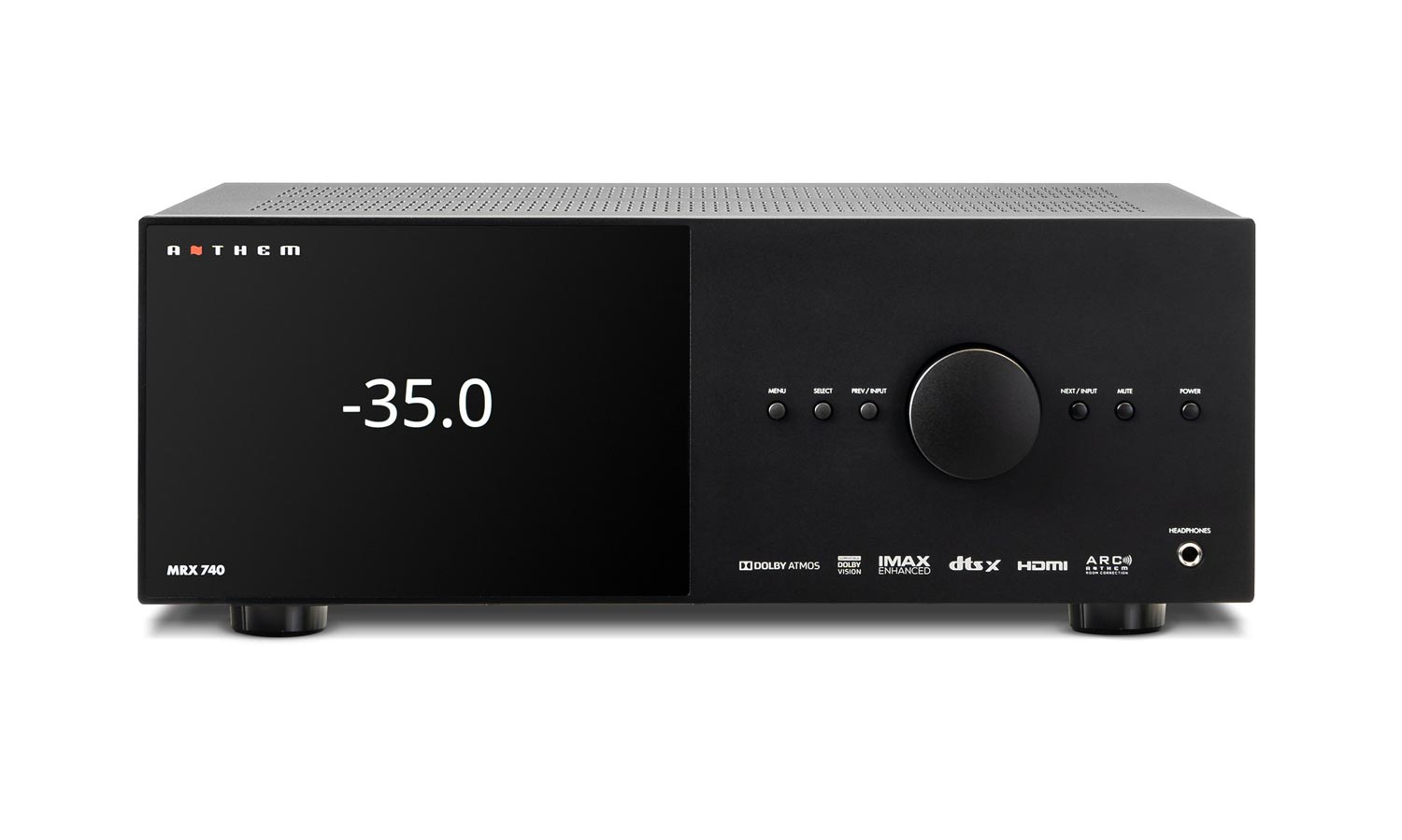 Anthem MRX 740 8K A/V receiver, front panel