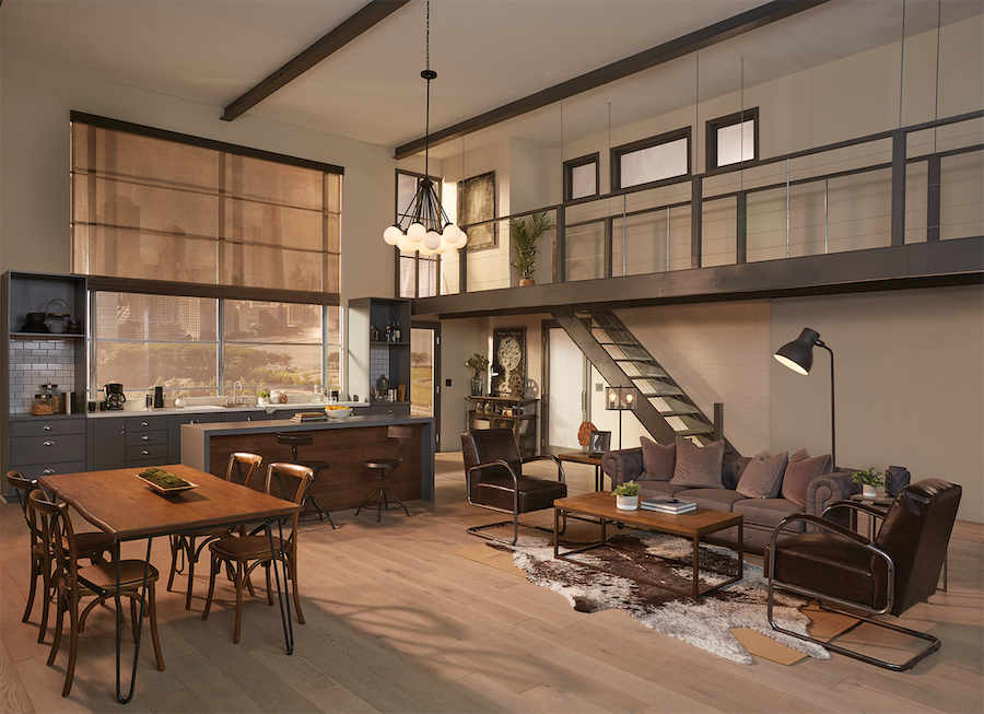 A beautiful smart home with Lutron lights and shades.