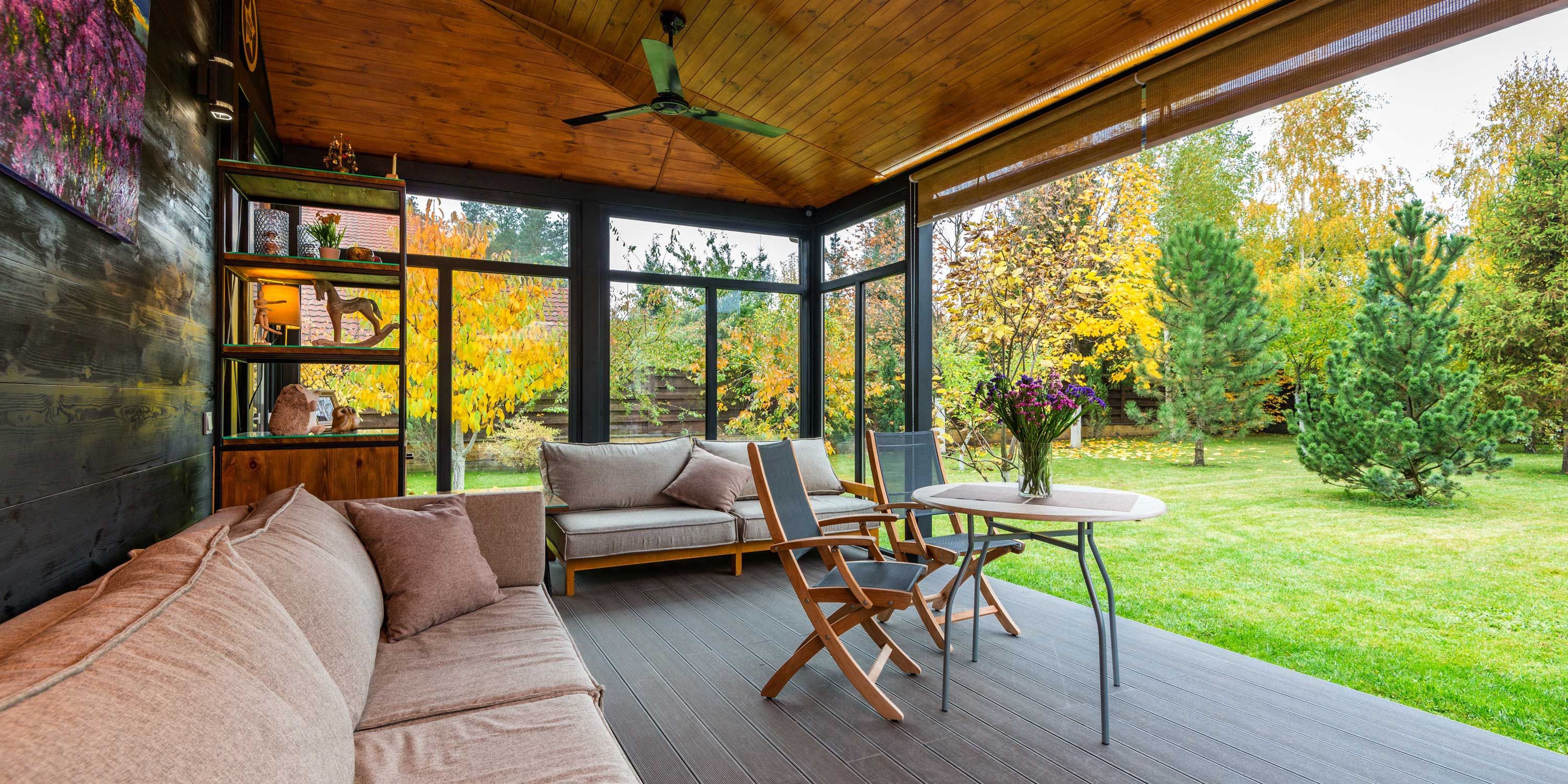 screen room in falltime
